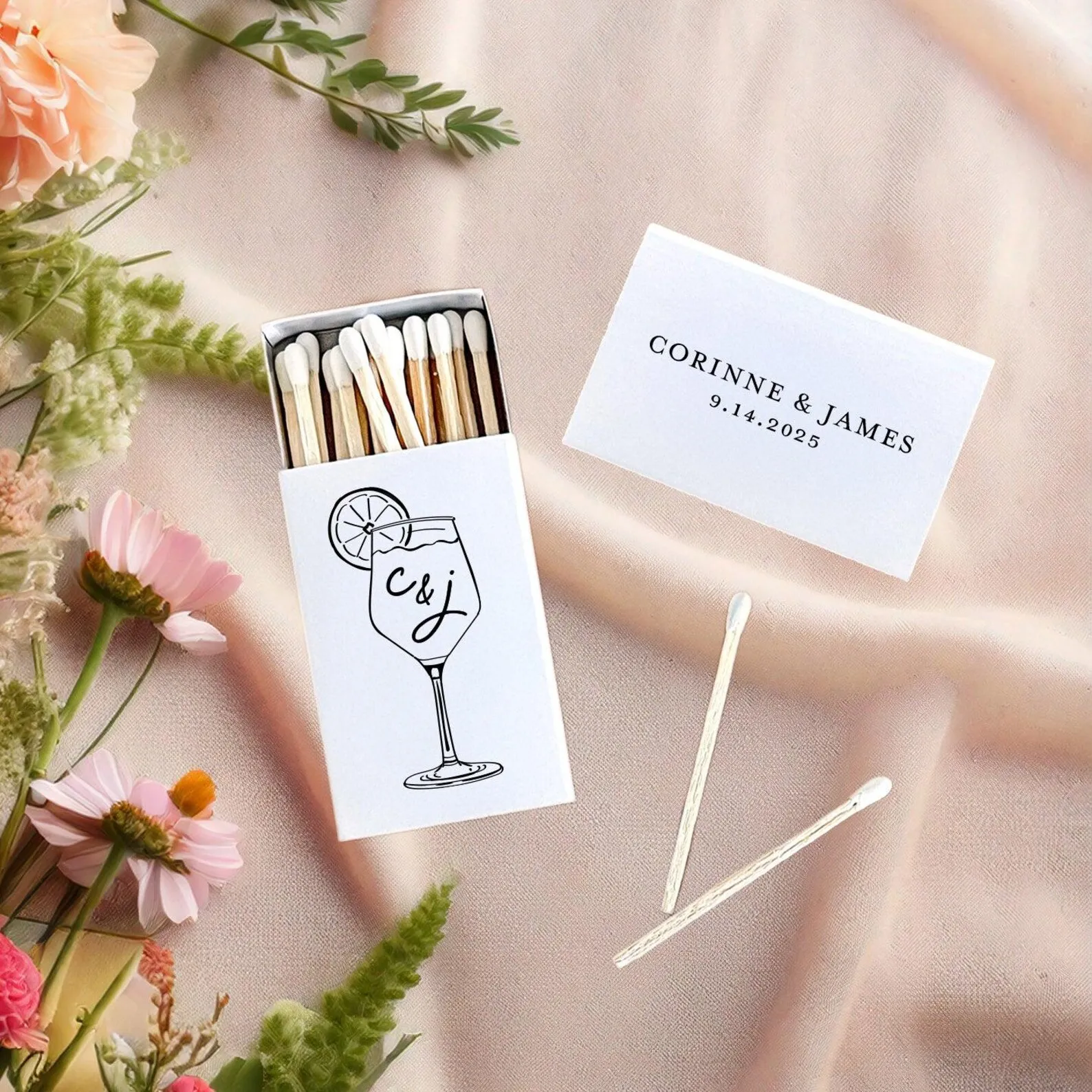 

Спичечные коробочки Aperol Spritz | Для свадьбы в средиземноморском стиле, помолвки, репетиционного ужина, ночного до, свадебного душа