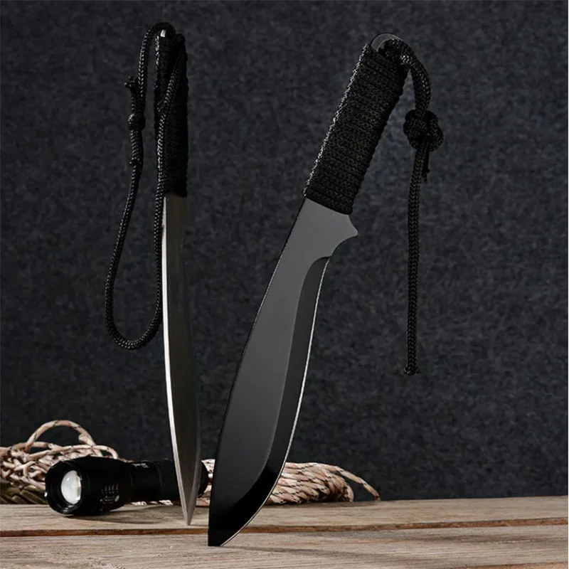 Straight Knife Outdoor Mountaineering Knife Camping High Hardness Multifunctional Portable