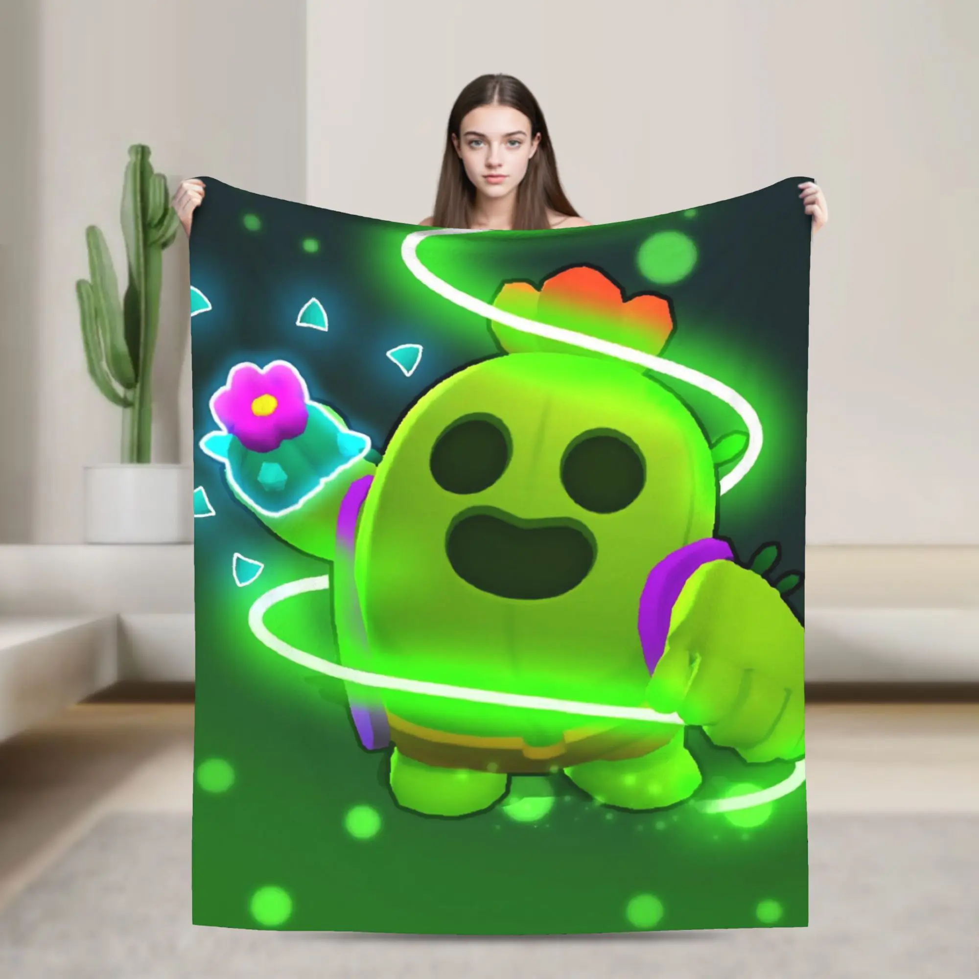 Sandy Leon Spike Game Blankets Fleece Summer  Multi-function Ultra-Soft Throw Blanket for Bedding Couch Bedding Throws