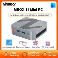 Ninkear MBOX 11 Mini PC Intel N150 up to 3.6GHz 16GB DDR4 512GB SSD Support 2 Screen 2.4G+5G WIFI HDMI 3.0*2 Windows 11 Computer