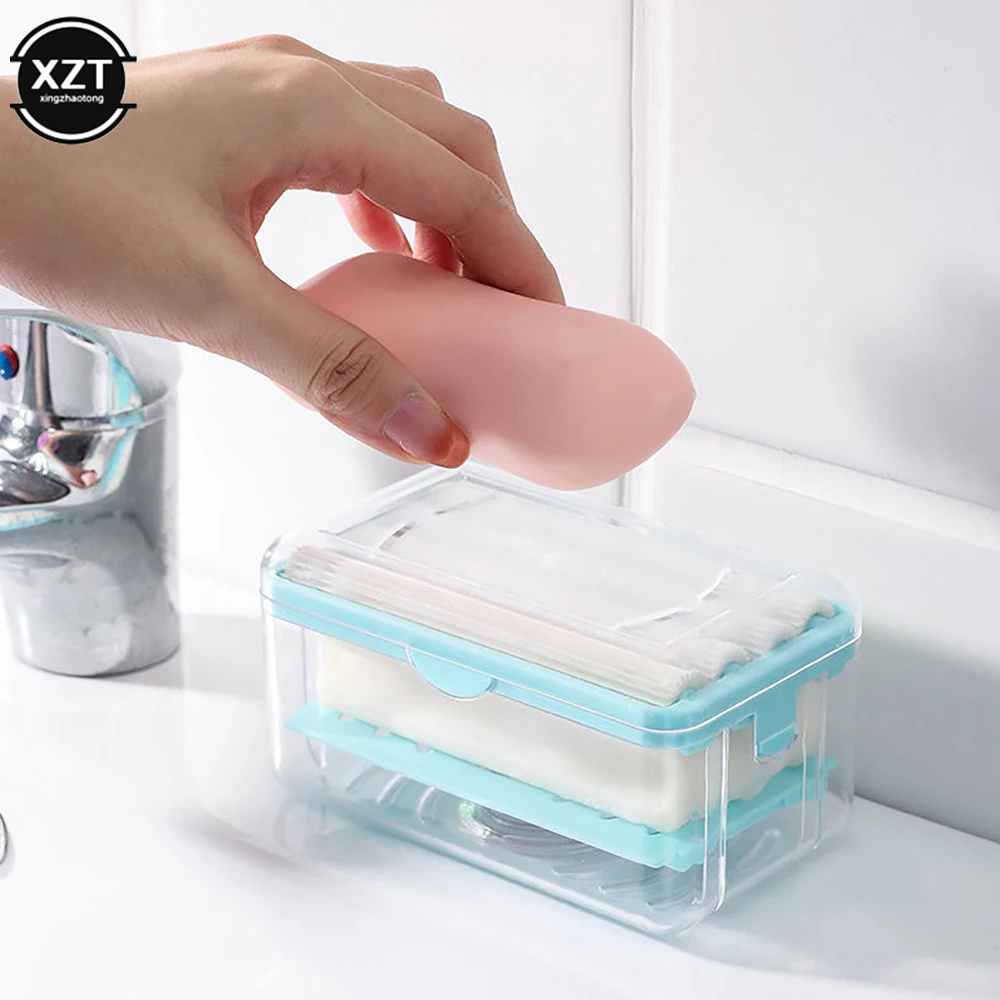 Soap Dish Holder Multifunctional Soap Box Bathroom Roller Type Laundry Soap Drain Box Non-slip Foam Bubbler for Washing Cleaning