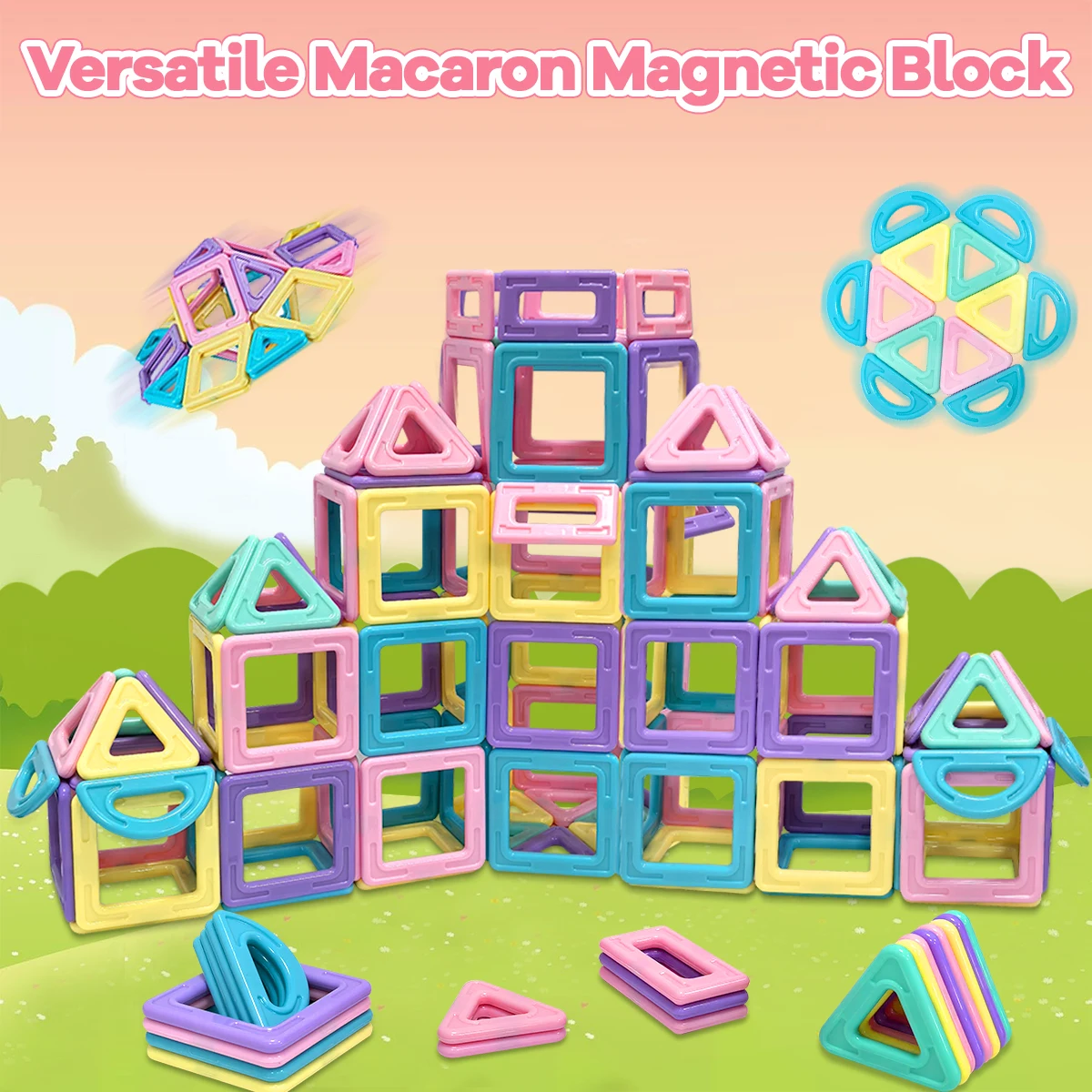 Blocchi magnetici Set di blocchi magnetici Blocchi magnetici Giocattoli STEM Creatività Giocattoli educativi da costruzione per regali per bambini