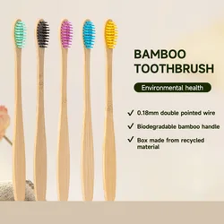 10PCS mixed color bamboo toothbrush Eco Friendly wooden Tooth Brush Soft bristle Tip adults oral care toothbrush