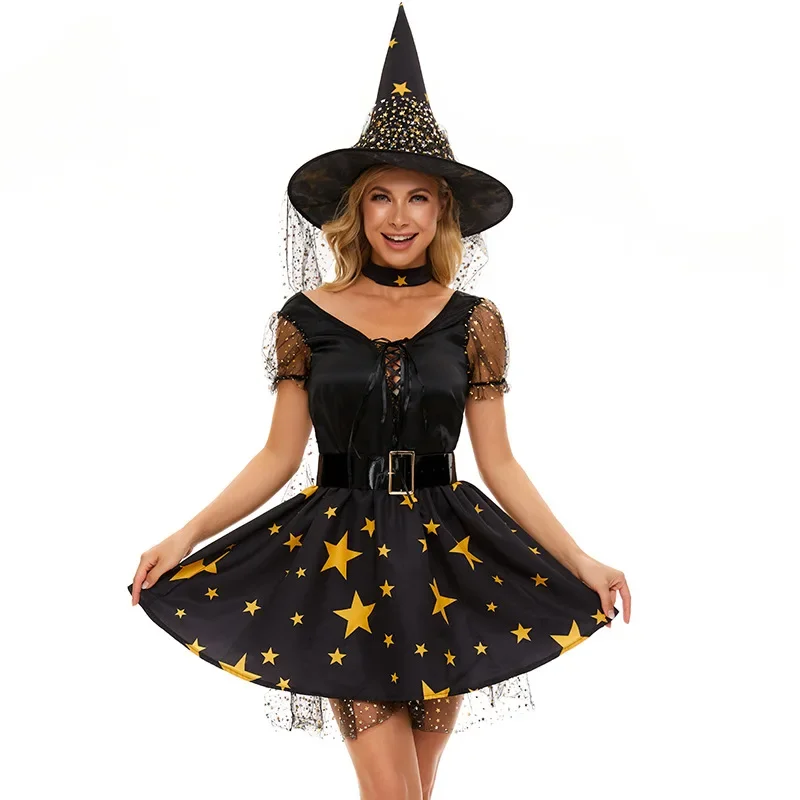 

Halloween Cosplay Witch Game Costume Dark Night Witch Magician Costume