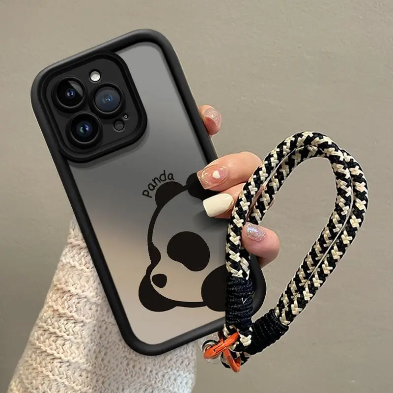 Cute Panda Fubao Phone Case For iPhone 16 15 Pro Max 14 13 12 11 XS X XR 7 8 Plus SE 2022 Cartoon Anti Drop Shockproof Covers