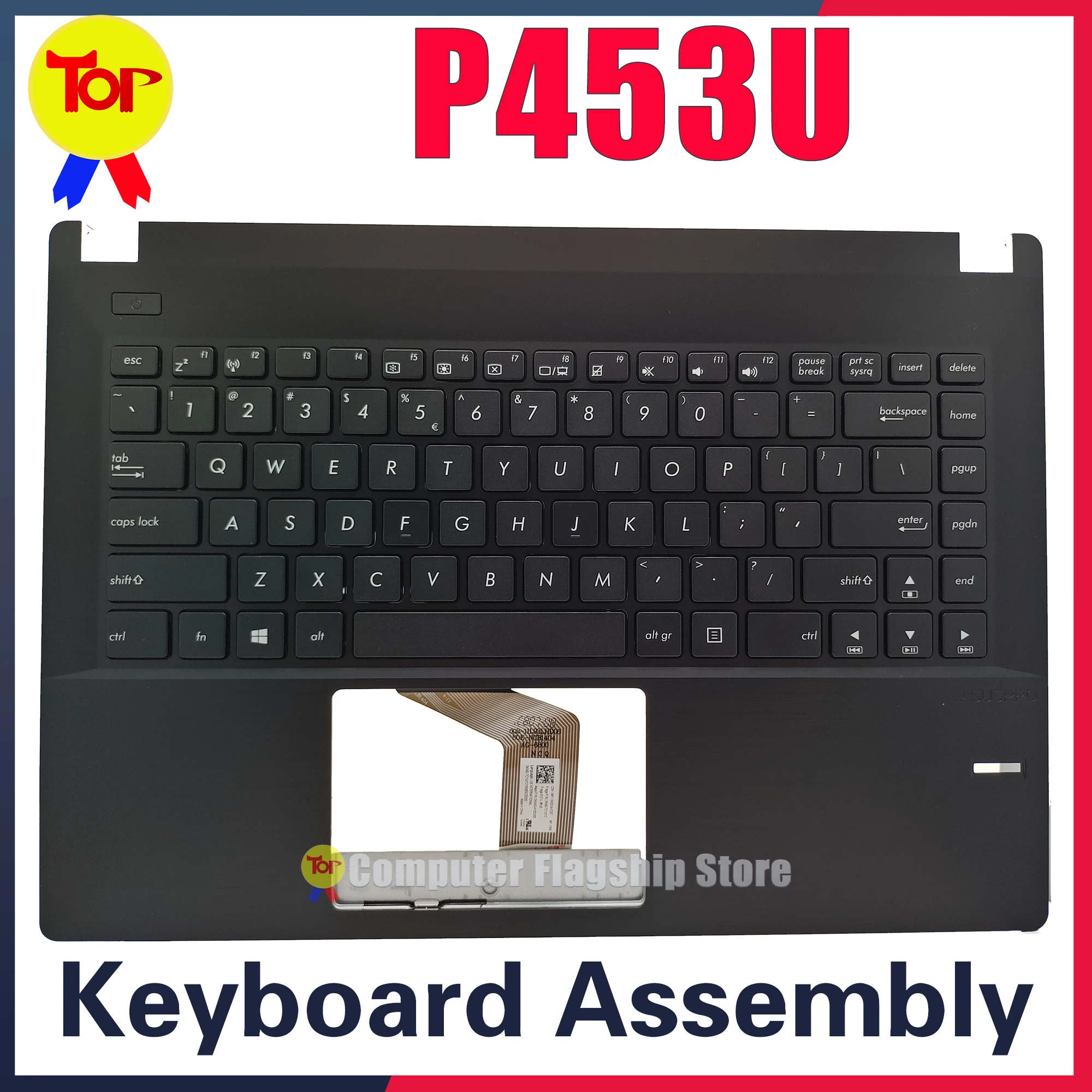 

KEFU P453U For ASUS Laptop Keyboard P453UA P453 O453UA PRO453 PRO453U Original Keyboard Palmrest C Shell Assembly