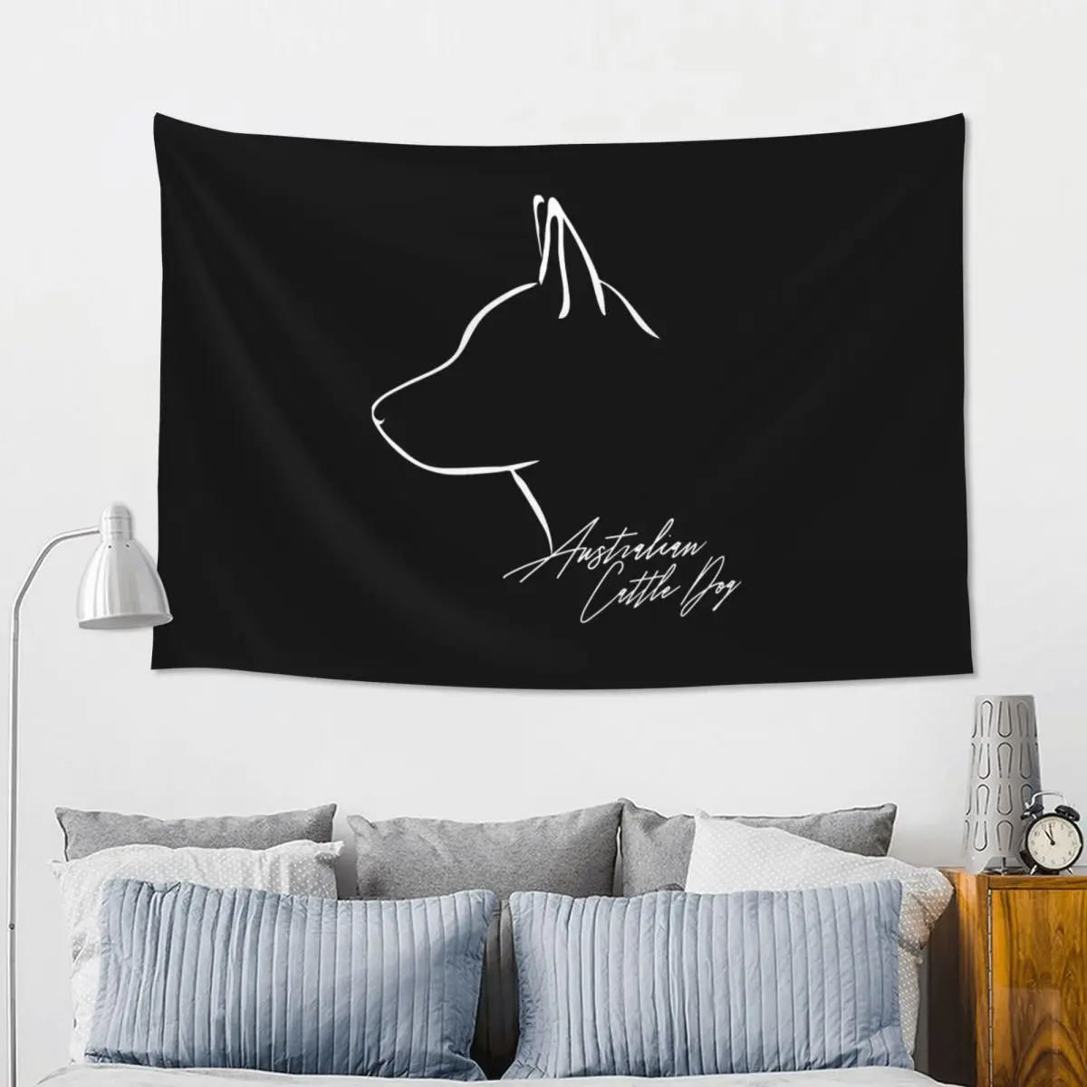 Australian Cattle Dog Dog Mom Profile Tapestry Art Wall Hanging Aesthetic Home Decoration Tapestries for Living Room Dorm Room