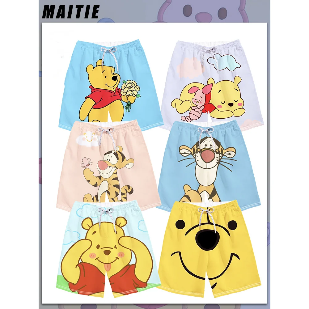 

2025 MINISO Winnie The Pooh And Tigress Collaboration Shorts For Women Summer Disney Anime Merchandise For Women Casual Shorts