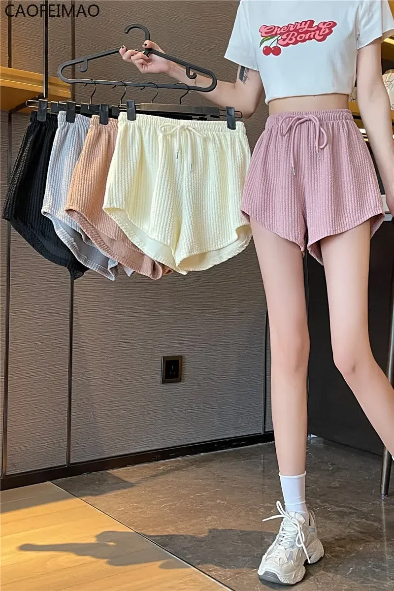 Women Gym Fitness Running Shorts Women's Summer Thin Style Loose Casual Large Size Wide Leg High Waist A-word Sports Hot Pants