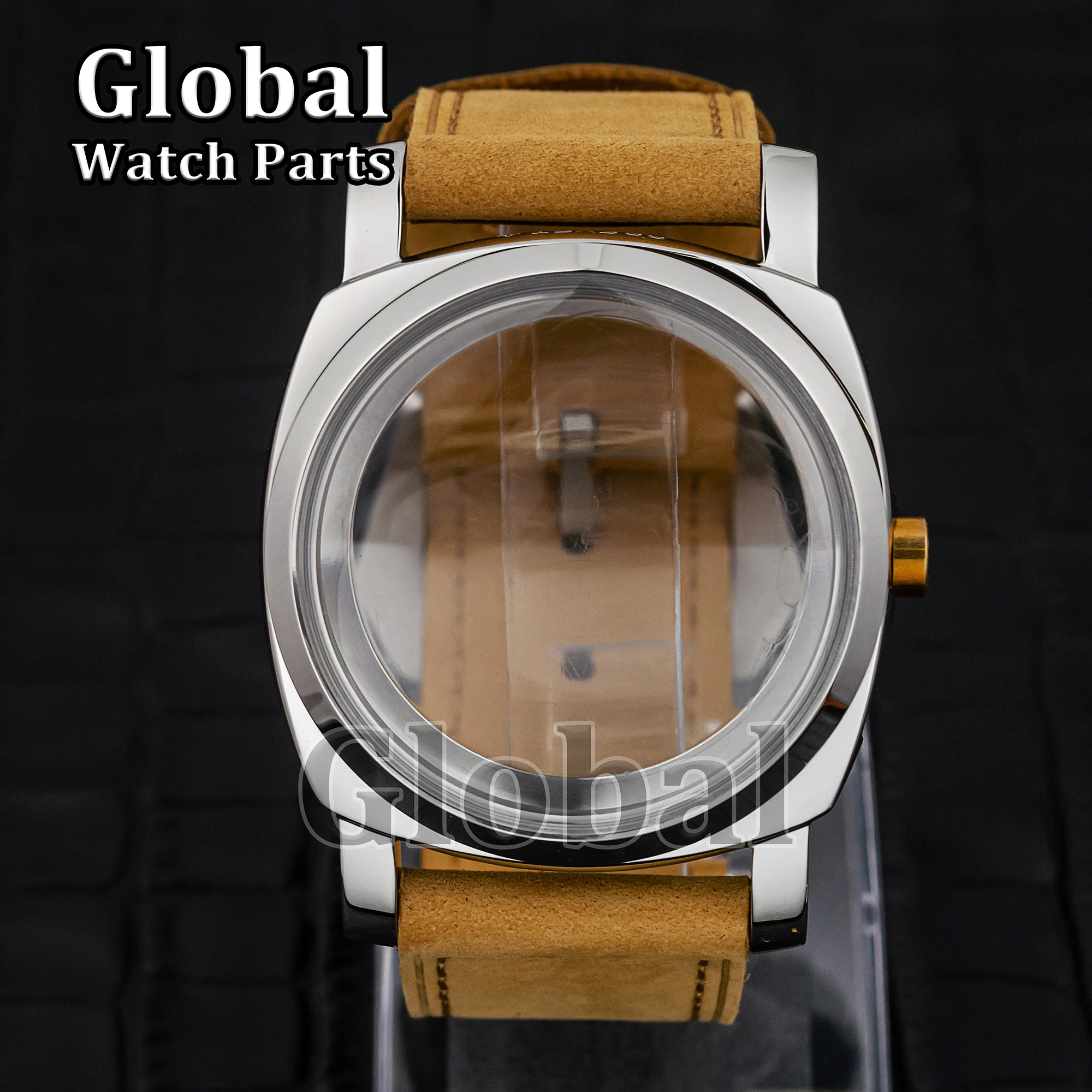 47mm Watch Case for PAM 6152 Vintage Retro Stainless Steel Case Fit ETA 6497/6498/ST3600 Mechanical Movement Mod Accessories