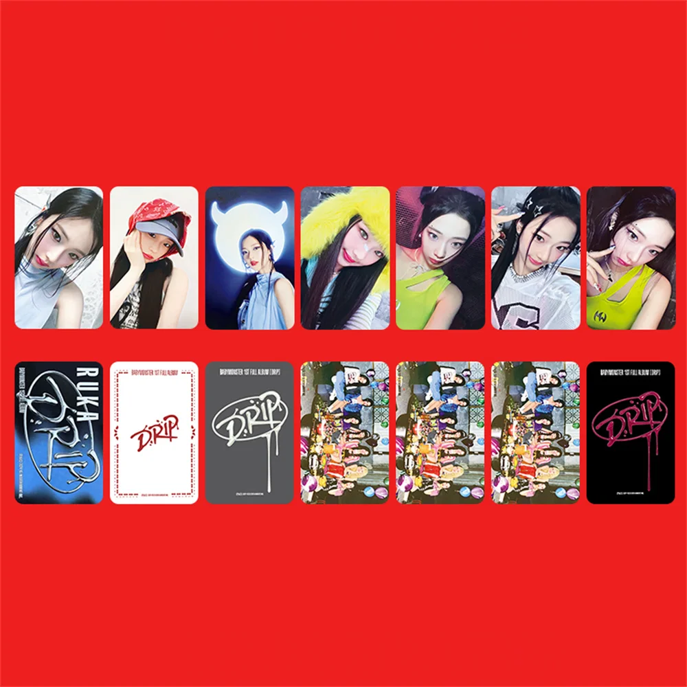 

Kpop 7Pcs/set Babymonster DRIP Photocard RUKA ASA Personal Double-sided Quality Card AHYEON RAMI RORA CHIQUITA Fans Collections