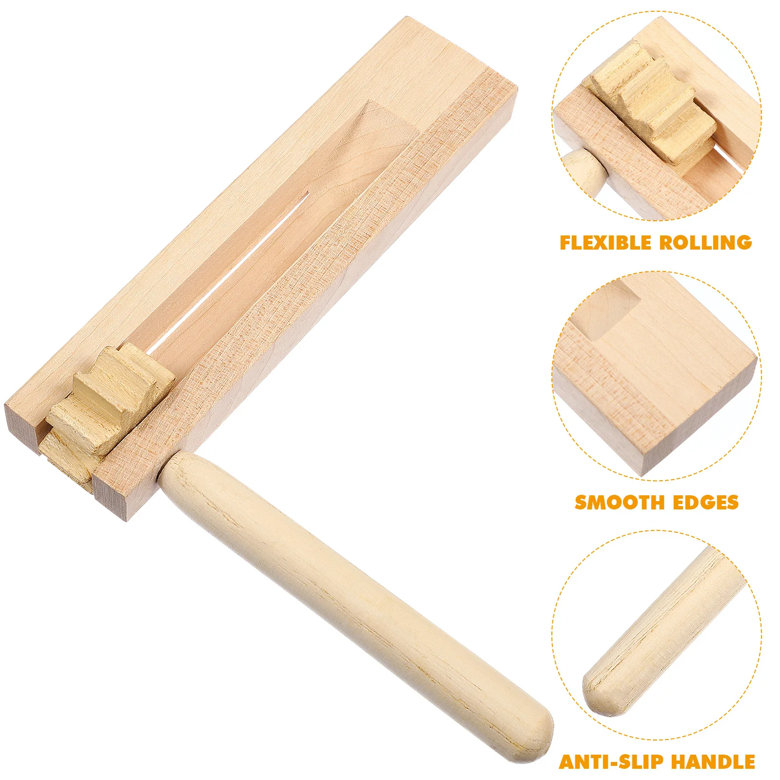 2Pcs Wooden Ratchet Matraca Rotating Hand Musical Instrument Noise Maker Rattle for Kids Hearing Growth Wooden Ratchet