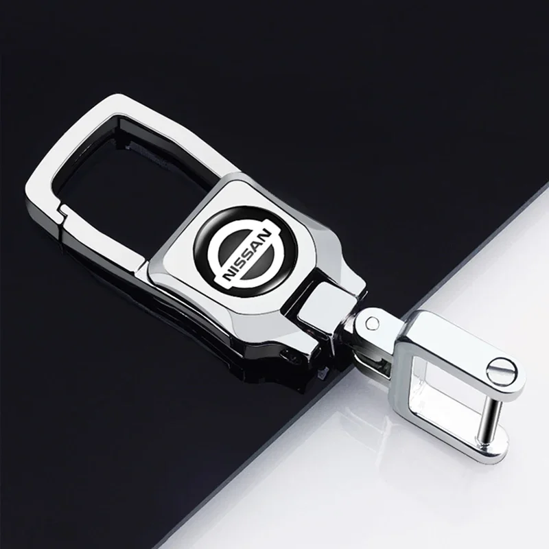 Zinc Alloy Buckle Car Key Rings Keychain Holder for Nissan Nismo Juke Sylphy Badge Qashqai J11 X Trail Almera Note Teana Patrol