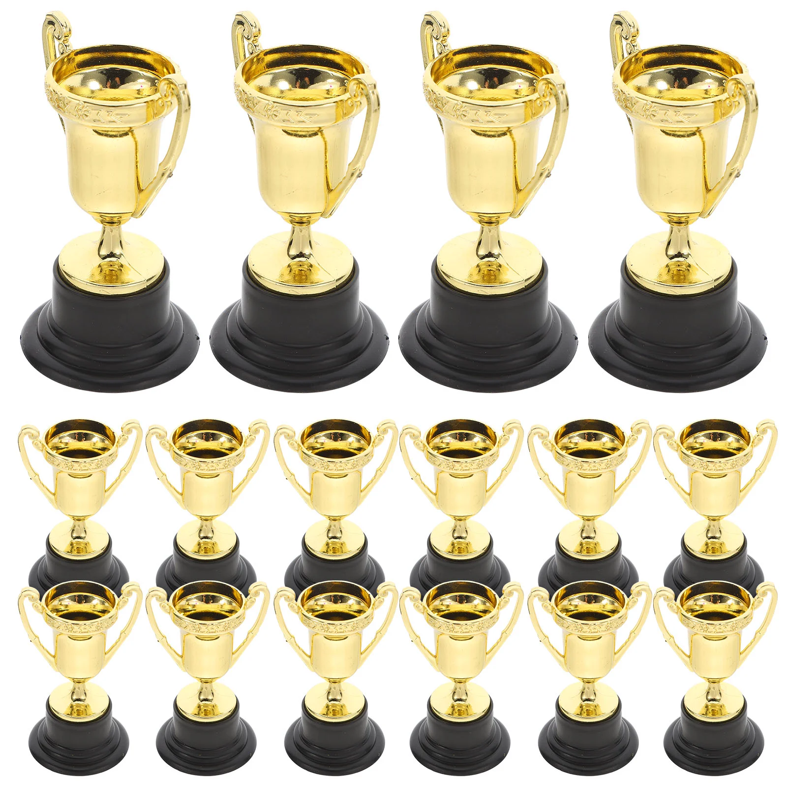 30 Pcs Trophy Mini Cup Reward With Black Base Goldendoodle Ornament Toy Plastic Prize Cups Creative Model Puzzle