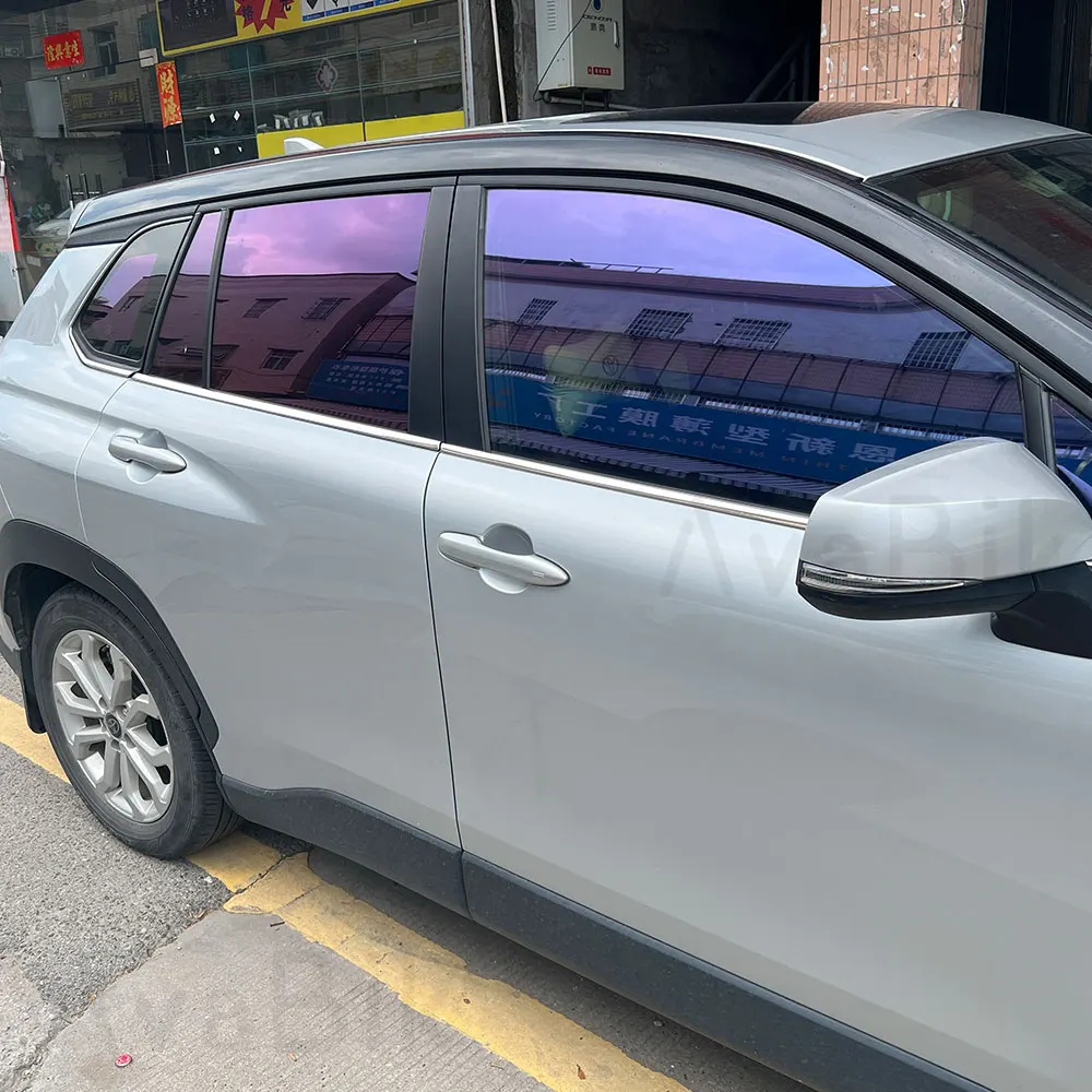 Uv Proof Solar Film VLT 70% Purple Colorful Optical Film Chameleon Foil Car Side Window Protection Insulation Solar Tinting Film