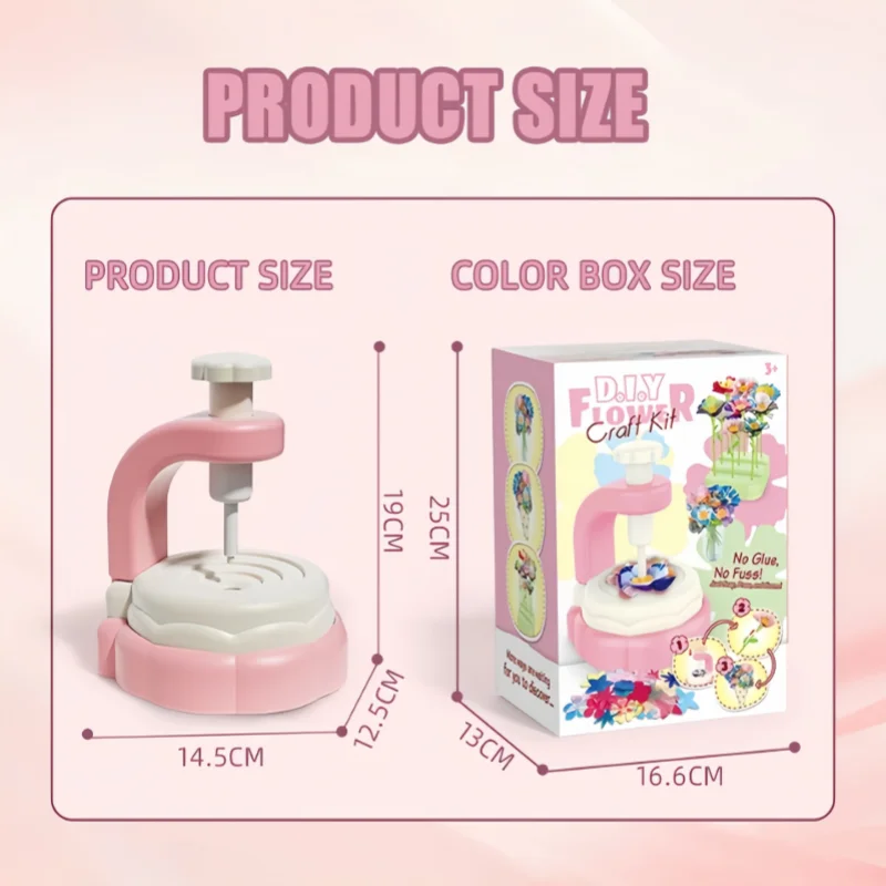 Bouquets de fleurs en tissu créatifs, jouets artisanaux pour enfants, Machine à gaufrer éducative faite à la main, jouet pour filles, cadeau d'anniversaire et de noël, DIY