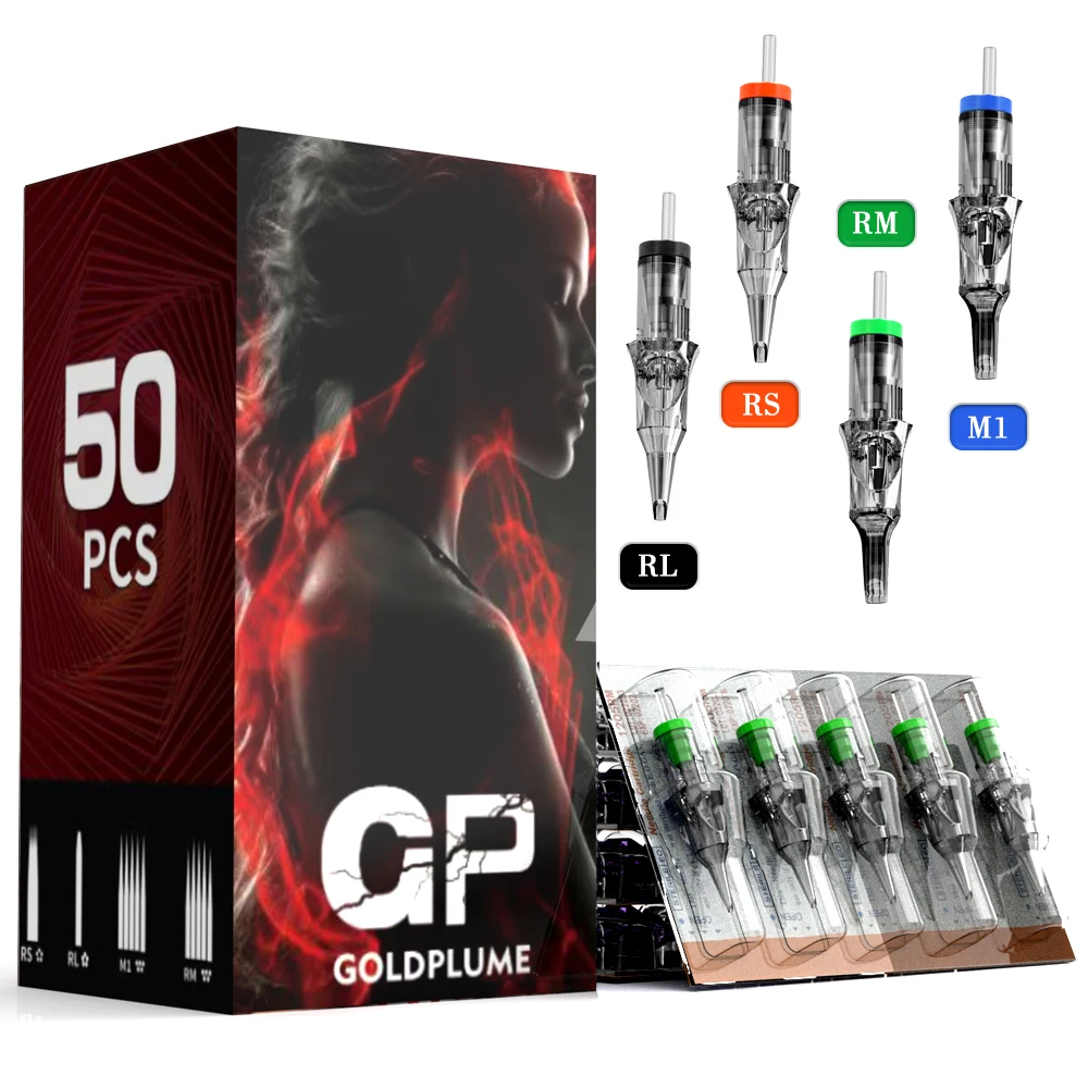 

Goldplume Tattoo Needles, Disposable Needles, Rl Rs Rm M1 Series, Suitable for Tattoo Machines, Can Be Used for Eyebrows, Eyeliner, and Permanent Makeup.