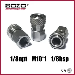 HPA Stainless Steel Female Quick Disconnect Adapter Adaptor 8mm Nipple Plug 1/8NPT, M10*1, 1/8BSPP