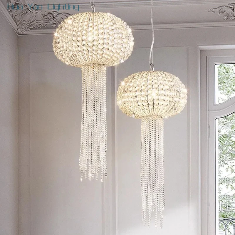 French crystal jellyfish pendant light Japanese restaurant light creative and personalized dining table counter pendant light
