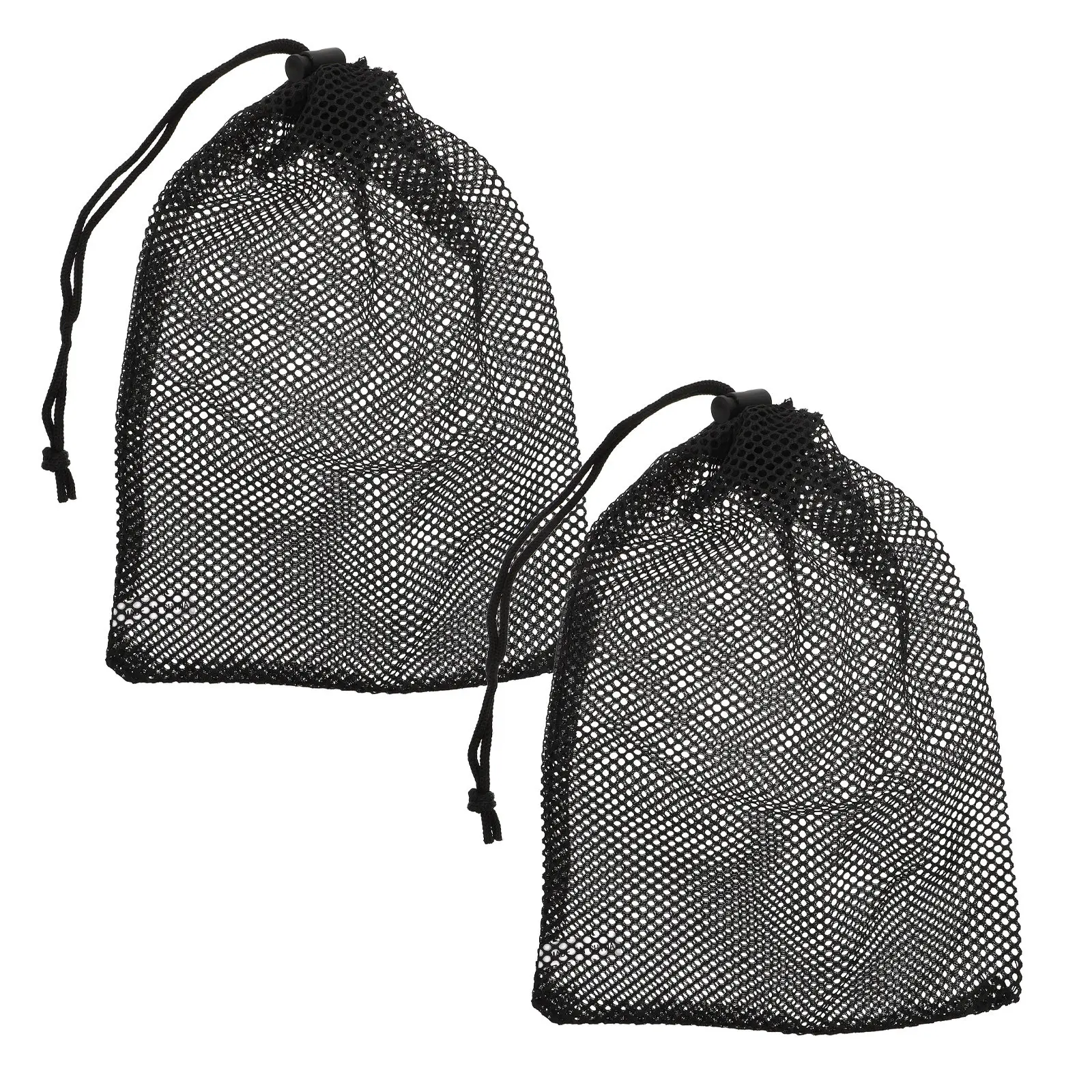 2Pcs Golf Ball Storage Mesh Drawstring Bag Nylon Elastic Sports Ball Pouch Ventilated Portable Travel Storage Bag for Baseball