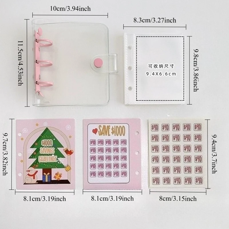 Creative Savings Deposit Bag, Cash Ledger, Mini Savings Binder, Binder Envelope Savings Challenge Book, Mini Budget Hanging Chart