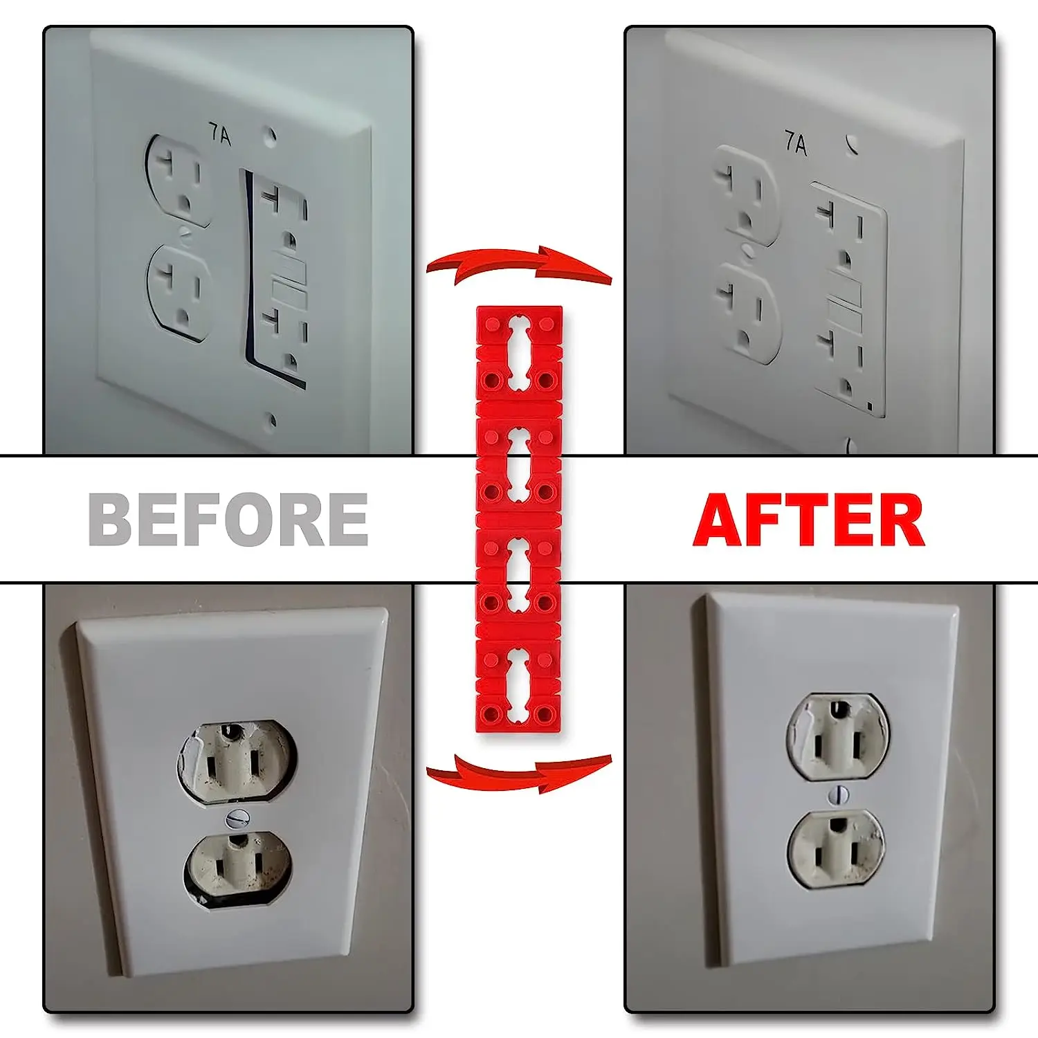 24pcs Switch And Receptacle Outlet Spacers For Loose Outlet Plug Fix, Electrical Box Extender Outlet Shims Light Switch Spacer