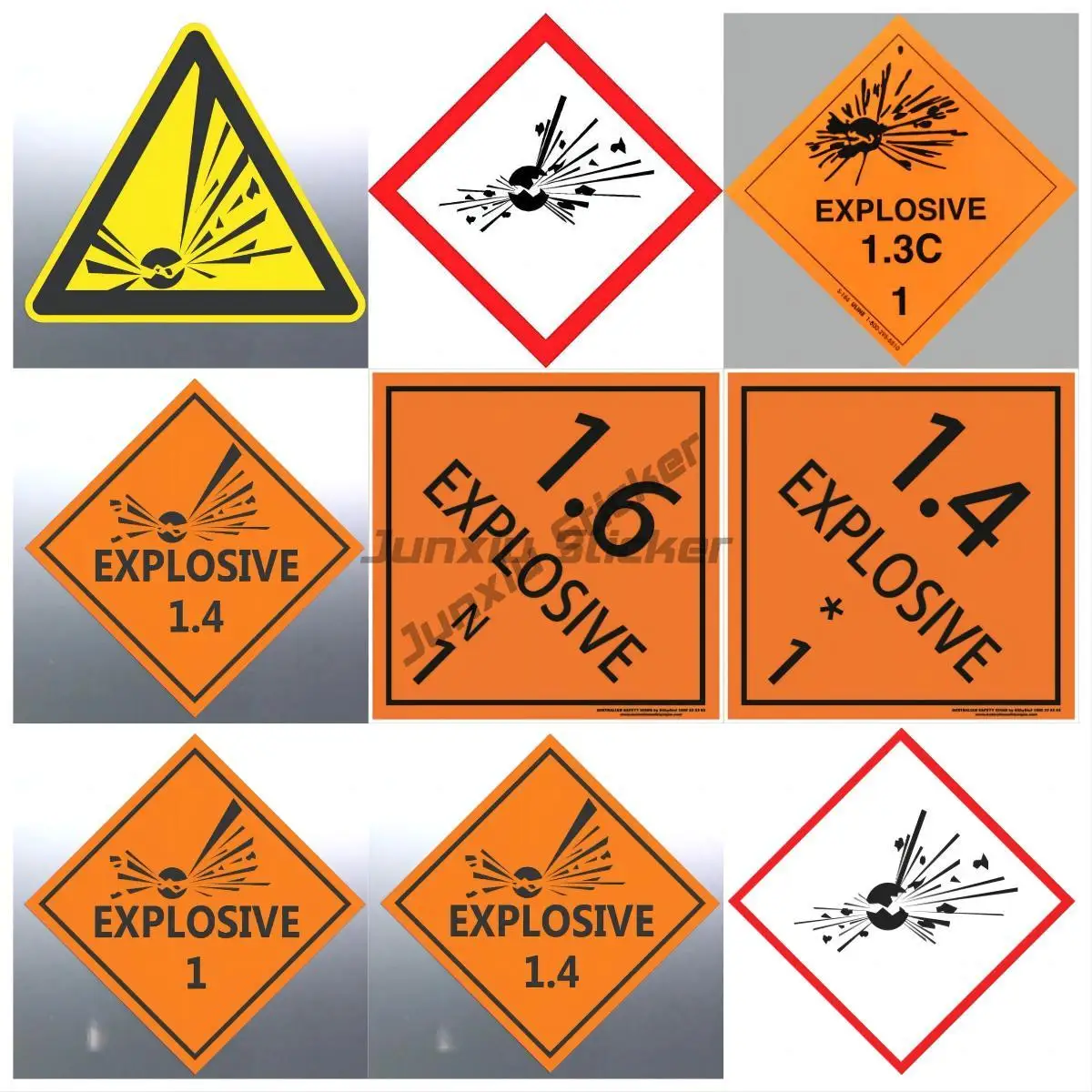 

Explosive sign 1 Decal Safety Material flame symbol hazard Bumper Camper Yacht Voiture Course Occlusion Scratch Exterior Decor