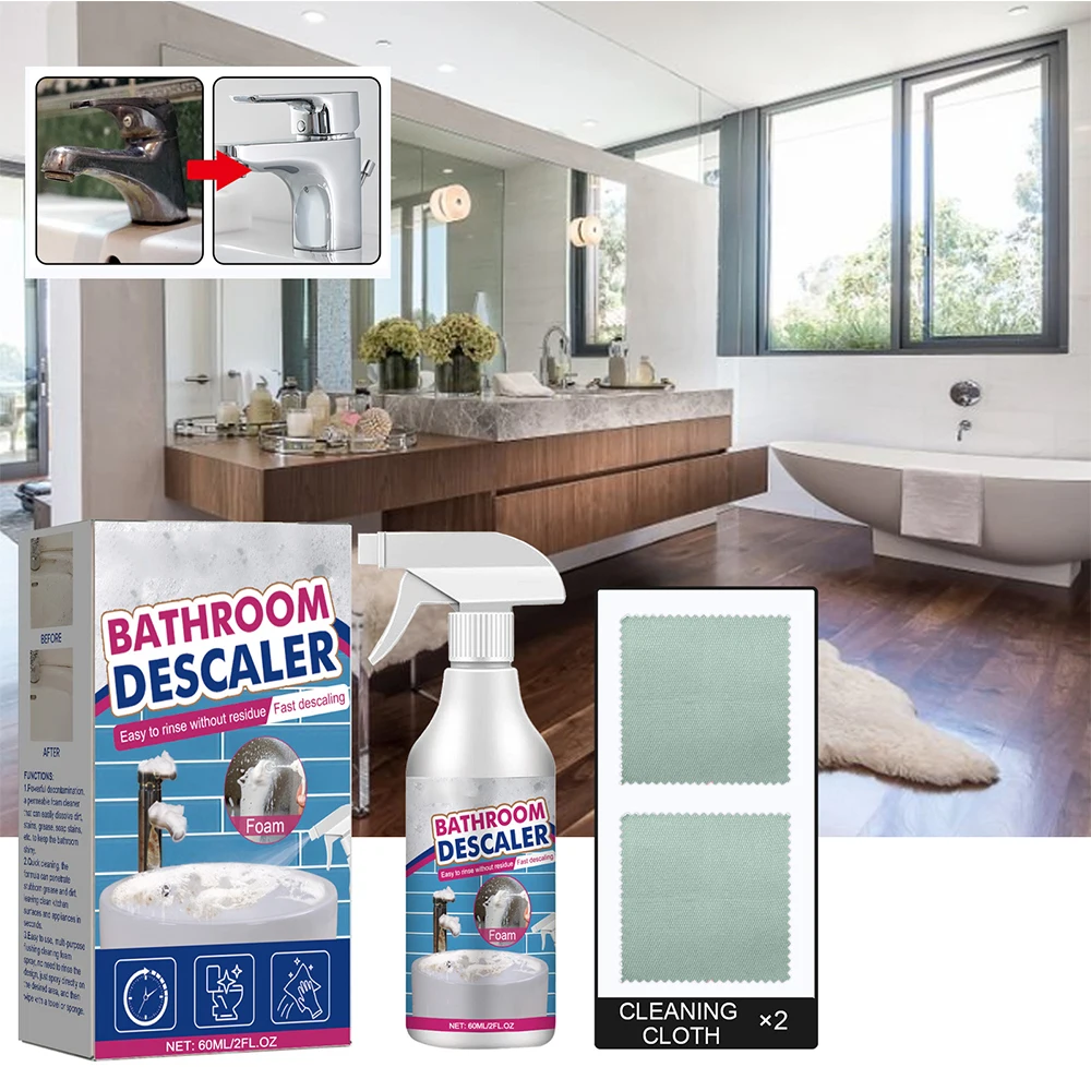 منظف مقياس منظف الحمام 60 مل، مقياس تنظيف قوي، بقع لطيفة وغير مهيجة مناسبة لأحواض الاستحمام وما إلى ذلك