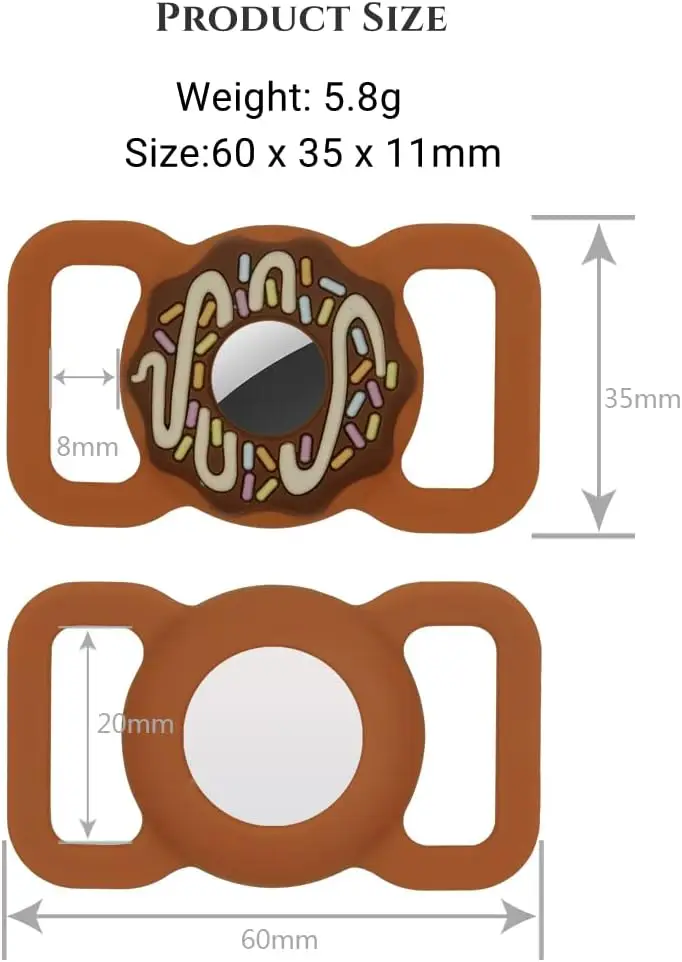 For AirTag Cat Collar Holder , Silicone Protective Case for Puppy Collar, AirTags Dog Collar with Screen Protectors