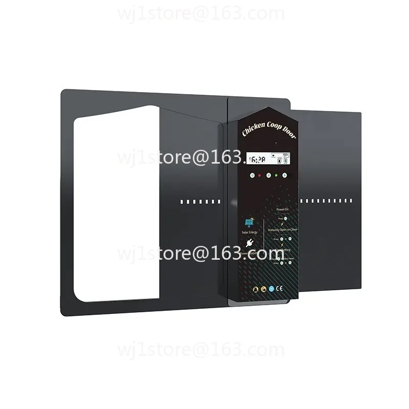 IP65 Solar Powered Chicken Coop Door, Intelligent Auto Open/Close with Remote Control & Horizontal Slide