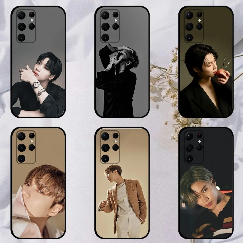 

T-Taemin Phone Case For Samsung S23,23,22,30,21,10,9,Note20 Ultra,Lite,Ultra,5G,Plus,FE,Black Soft Case