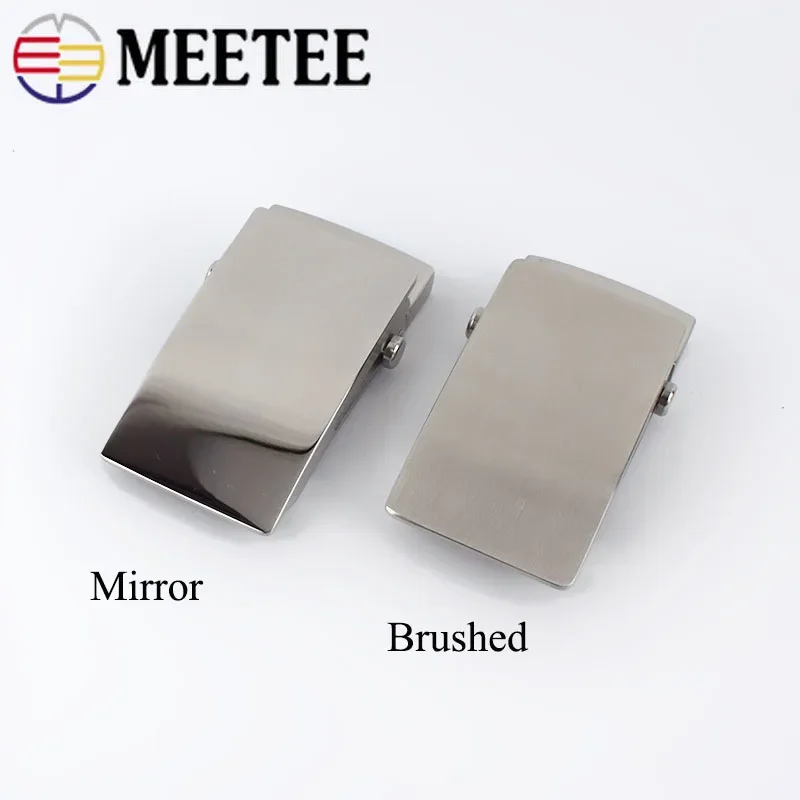 Meetee 1pc 36mm/39mm Stainless Steel Roller Toothless Men's Belt Buckle Automatic Buckles Head Casual Fashion Belts Accessory