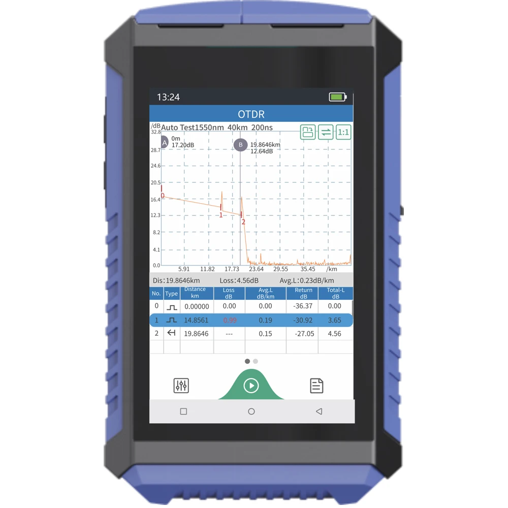 Imagem -04 - Tester de Fibra Óptica com Tela Sensível ao Toque Refletômetro Opm Ols Vfl Otdr Nk4200 1310nm 1550nm 26 24db Test Range 100km