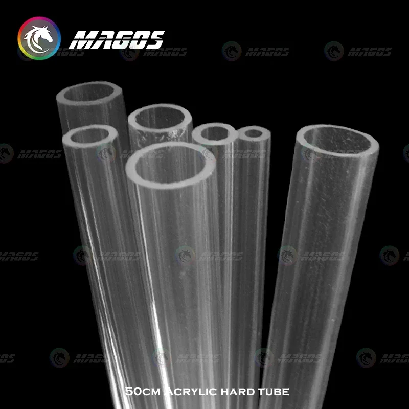 2Pcs Transparent Acrylic Tubing PMMA Hard Water Pipe OD 8mm 10mm 12mm 14mm 16mm 18mm 20mm Aquarium DIY Organic Glass Tube 50cm