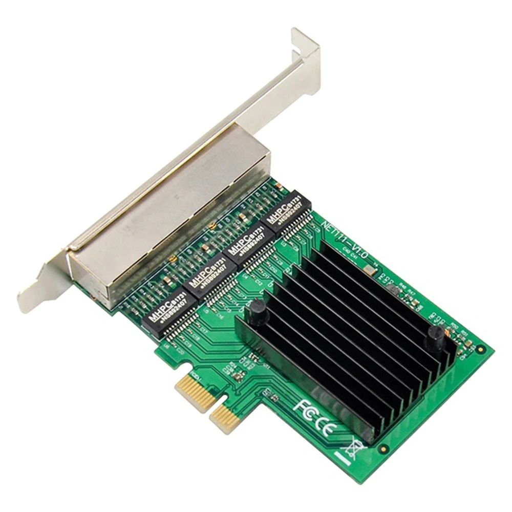 FUFU RJ-45 4-Port Ethernet Server Adapter Gigabit Network Card PCI-E X1 Interface