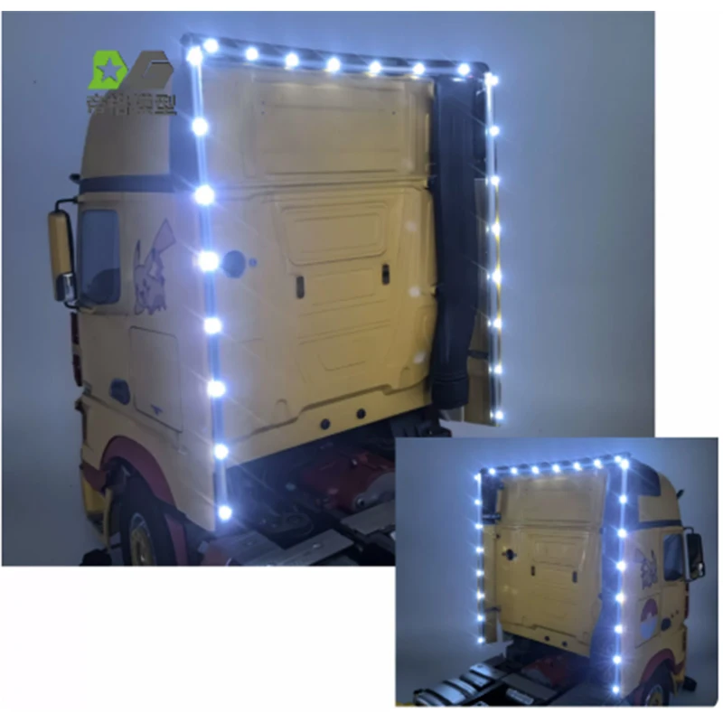 RC 1/14 LED Metal Flanking Lights for Tamiya Hydraulic Excavator Loader Dump Truck for SCANIA MAN VOLVO Tripper Truck DIY Parts