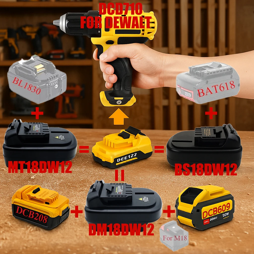 

MT18DW12 DM18DW12 BS18DW12 Adapter for Makita for Dewalt for Milwaukee for Bosch 18V 20V Li-ion Battery To for DeWalt 12V Tools