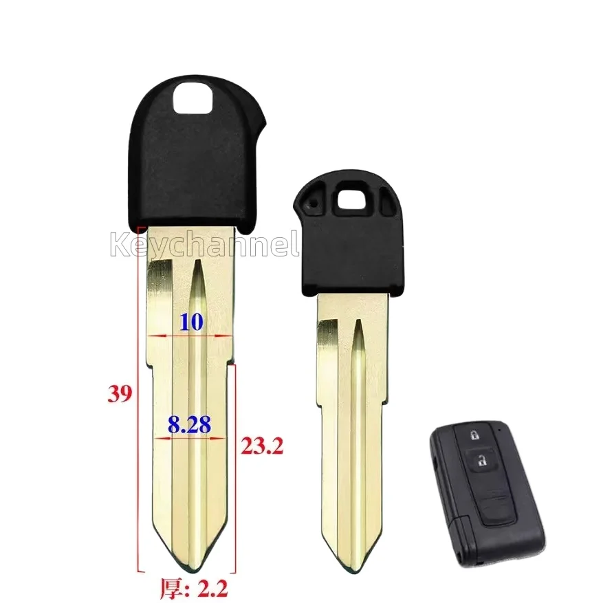 keychannel 5pcs/lot Car Smart Key Blade Keylessgo Fob Casing Blank Door Insert Key Blade for Toyota Prius 2004-2011 MARK X VERSO