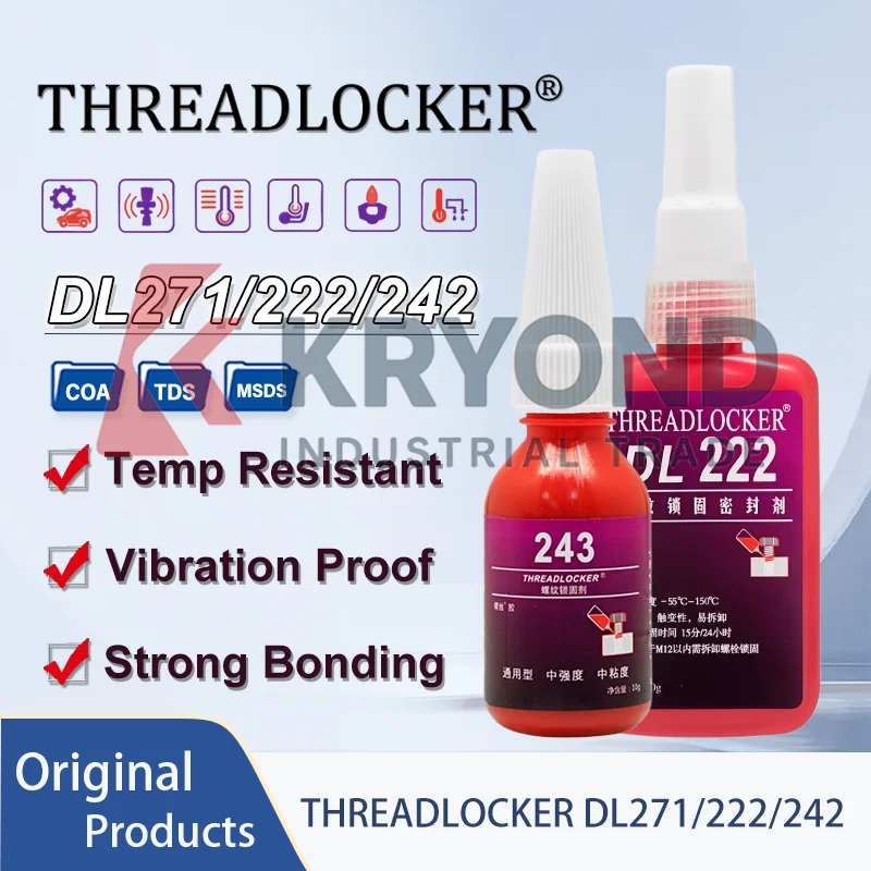 

THREADLOCKER DL271/222/242 High Strength Thread Sealant for Vibration Resistance Automotive Mechanical Industrial Applications