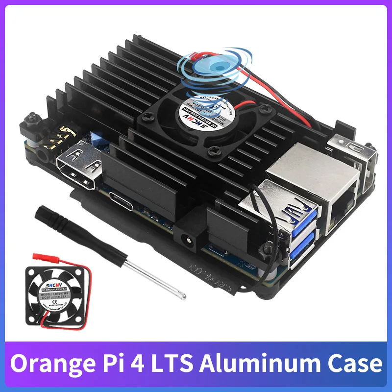 

Orange Pi 4 LTS Aluminum Alloy Case Active Passive Cooling Shell with Fan Heatsinks Metal Armored Enclouse for Orange Pi 4 LTS