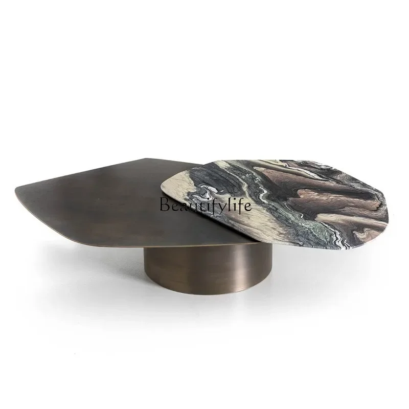 

ls 51 Living room light luxury marble rotating coffee table creative Italian minimalist designer high sense combination coffee t