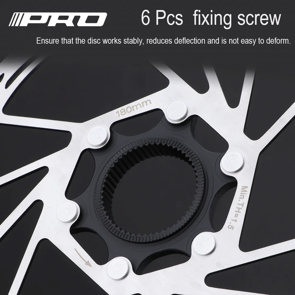 IIIPRO Bicycle Center Lock Disc Brake Rotor 140mm/160mm/180mm/203mm Road Bike Disc Brake Rotor With Lock Ring bike brake pads