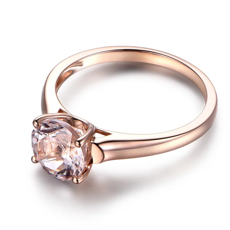 Natural Morgan Stone 18K Pure Gold 2025 New Hot Selling Top Ring Women Heart Shape Ring  For Ladies  Woman Genuine Jewelry