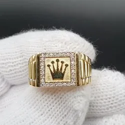 Hot Sale New Vintage Alloy Inlaid Zircon Ring Men's Engagement Jewelry
