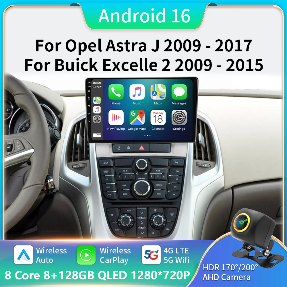 

Android 16 Radio For Opel Astra J 2009-2017 For Buick Excelle 2 2009-2015 Car stereo Multimedia Player Carplay Auto GPS BT DVD
