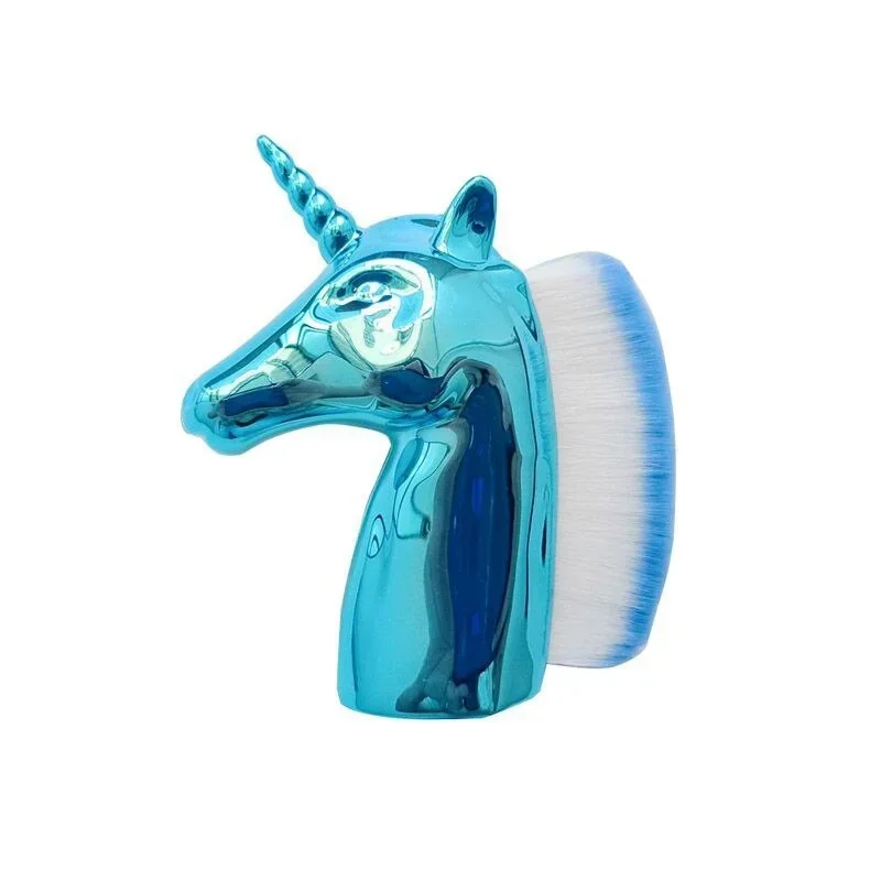 1PC Eenhoorn Make-up Kwasten Eenhoorn Paard Regenboog Houder voor Poeder Foundation Blush Contour Grote Make Up Unicornio Beauty Tool