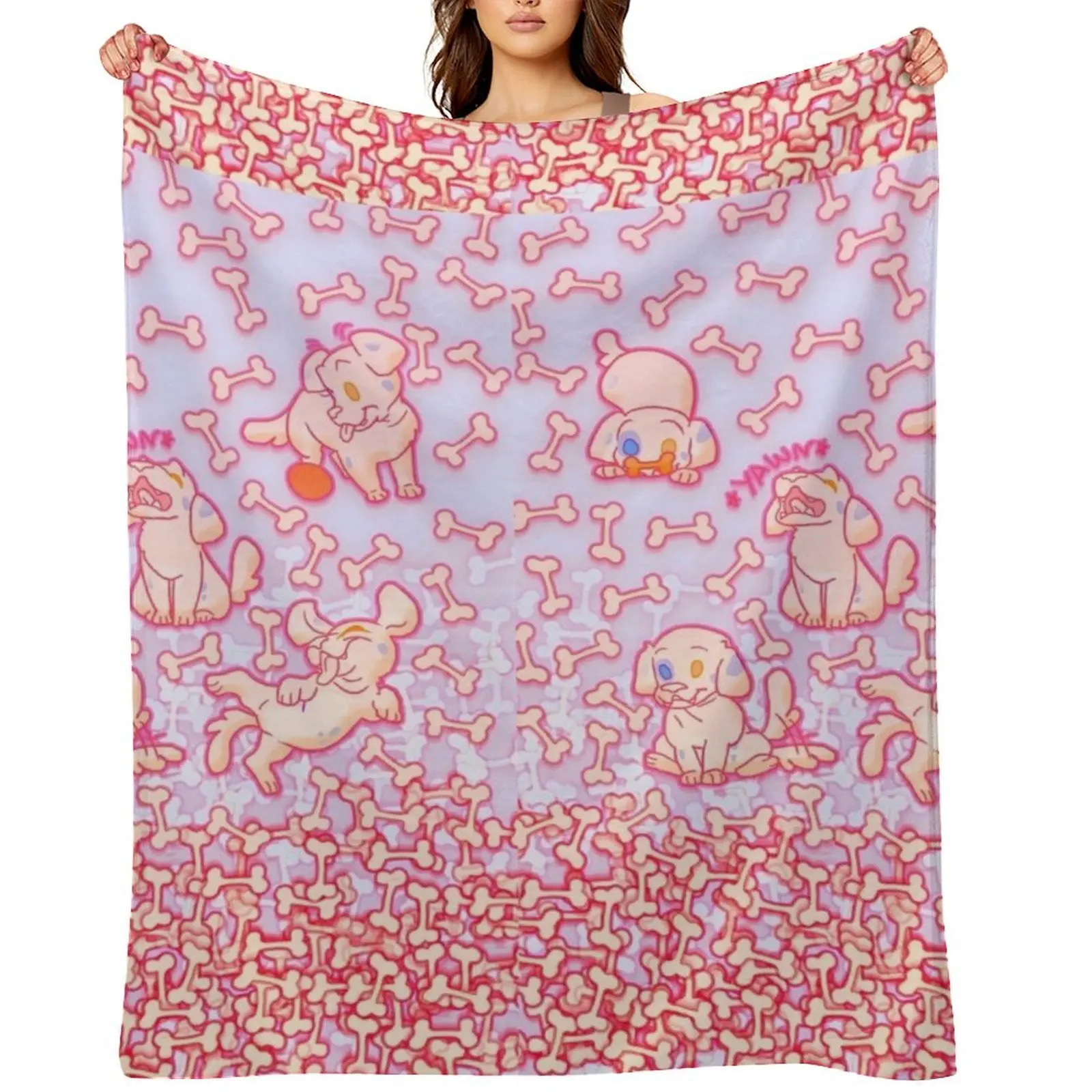

Bone Pup! 2 Throw Blanket Travel Decorative Sofa Shaggy Sofa Blankets
