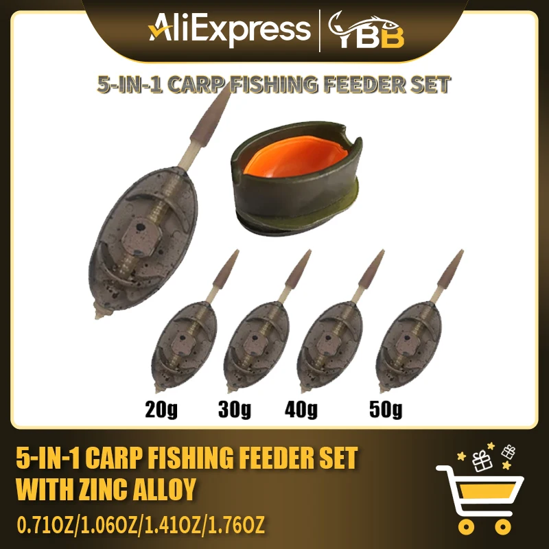 Conjunto de alimentador de método resistente, pesos de liberação rápida de liga de zinco antiferrugem de 20g-50g |   A melhor equipamento de pesca de carpa para todos os condições
