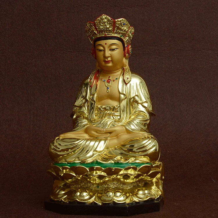 Resin, gilded, pilujana Guanyin: Nanwu Avalokitesvara Tathagata Bodhisattva, handicraft ornaments