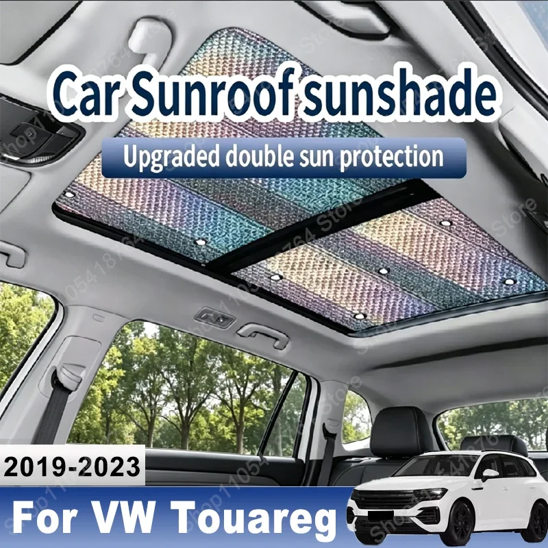 Sunroof Sunshade For Volkswagen Touareg CR 2019 2020 2021 2022 2023 Car Parts Panoramic Roof Heat Shield Window Sunshade Anti-UV